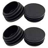 Suiwotin 4PCS 38mm (1 1/2 Inch) Round Plastic Plug, Round Black Plastic End Cap, Pipe Tubing End...
