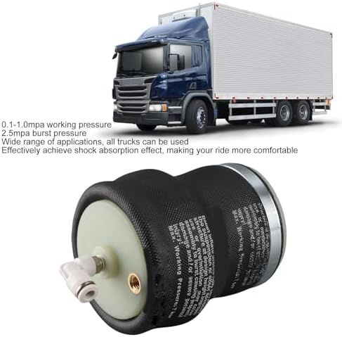 Truck Seat Air Spring Bag, 2.5mpa Rubber and Metal Air Ride Suspension Working Pressure 0.1-1.0mpa Universal Fit Shock Absorption for Semi Trucks