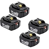 マキタ 18V バッテリー BL1860B 互換： 対応 マキタバッテリー 6.0Ah BL1830 BL1840 BL1850 BL1860 BL1830b BL1840b BL1850b リチウムイオンバッテリー 電池 LED残量表示付き 電動工具用 マキタ互換バッテリー PSE認証済 4個セット 1億円の製造物責任険付