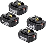 マキタ 18V バッテリー BL1860B 互換: 対応 マキタ 6.0Ah BL1830 BL1840 BL1850 BL1860 BL1830b BL1840b BL1850b リチウムイオン 電池 LED残量表示付き 電動工具用 マキタ互換バッテリー PSE認証済 4個セット 1億円の製造物責任険付