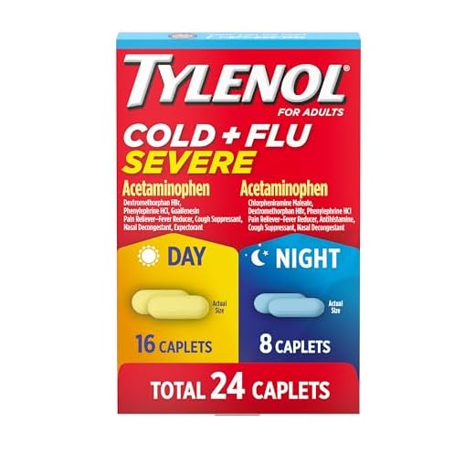 Tylenol Cold + Flu Severe Day & Night Caplets for Fever, Pain, Cough & Congestion Relief, 24 Count