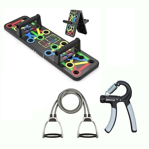 Foldable Push-up Board and Push-up Bar System, Push-up Board, Hand Grip Strengthener, Resistance Band, Multicolour (B0D8Q1TLWN) Amazon Price History, Amazon Price Tracker