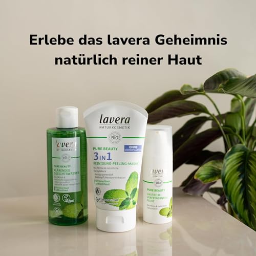 lavera PURE BEAUTY - Klärendes Gesichtswasser für ein geklärtes Hautgefühl - porentiefe Reinigung - Naturkosmetik vegan - 200ml, transparent