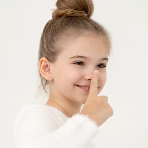 925 Sterling Silver Polished Football Safety Screw Back Earrings For Little Girls & Preteens - Children's Sports Fan Jewelry For Football Games - Small Football Girls Earrings2