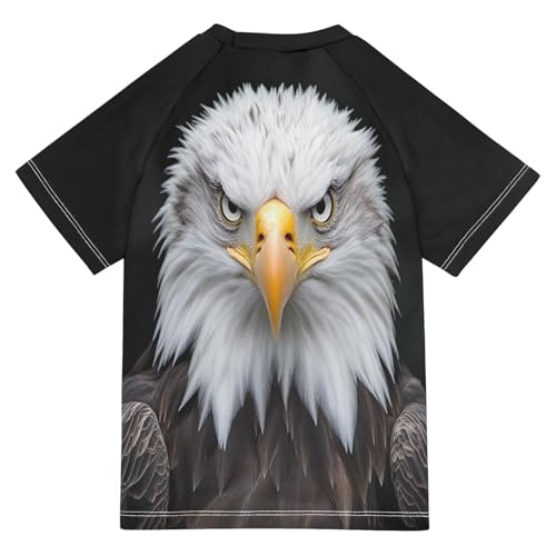 CaTaKu Egle Bird Head Boys Rash Guard Swim Shirts Toddler Quick Dry UPF 50+ Rashguard Short Sleeve 3-12T2