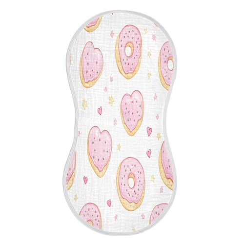 Cartoon Donut Burp Cloths Cotton Baby Washcloths,Large 22x11in Burping Cloth Absorbent and Soft for Newborn Baby Boys and Girls,2 Pack