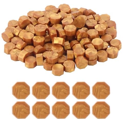 Mynoozi 100 Pcs Gold Sealing Wax Beads Kit Cover
