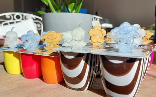 3DREAMS 10er Set Bio-Kunststoff Eisstiele Flowers - Ideal für selbstgemachtes Eis und Joghurt-Eis am Stiel - Blumen-Design, Wiederverwendbar und Leicht zu Handhaben