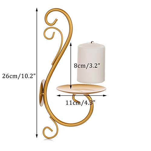 Candelabro de pared de estilo retro oro para decoración en interiores 5
