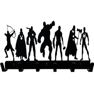 Superhero Coat Hook Wall Mounted 6 Hooks, Entryway Organizer, Modern Coat Hooks for Wall Mounting, Towel & Robe Rack with Superhero Theme- Heavy Duty, Decorative Hooks for Home, Bathroom