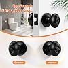Gobrico 2 Pack Oval Door Knobs Matte Black Egg Shaped Door Knobs Indoor Privacy Door Knobs for Bedroom Bathroom Door Handles with Lock Without Keys