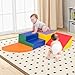Costzon Climbing Toys for Toddlers, 4 Pieces Climb and Crawl Foam Kids Building Blocks for Children Development & Indoor Active Play, Soft Play Set for Newborn Infant Baby (Colorful)