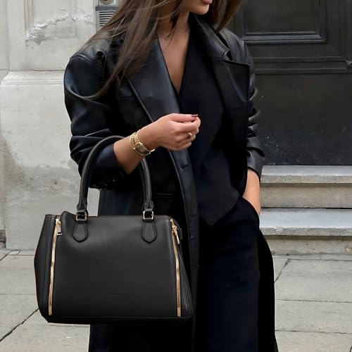 Bolso Satchel crossbody de cuero para mujer con correas ajustables miniatura 3