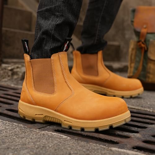 Image of Composite Toe Chelsea Work Boots for Men and Women, S3 Certified Waterproof Safety Boots, Kevlar Puncture-Resistant Midsole, Slip-Resistant Work Shoes for Construction, Roofing, Warehouse & Industrial Work