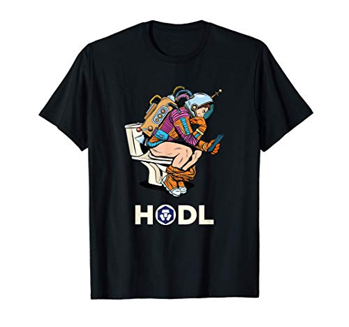 Cryptocurrency Talk CRO Crypto.com HODL Space Man On Toilet Camiseta