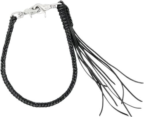 Braided Genuine Leather Wallet Chain With Swivel Trigger Snap ，Stylish Biker Punk Key Chain For Men