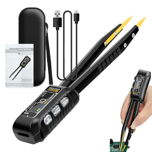 Probador de componentes inteligente,Analizador de componentes electrónicos - Medidor SMD Pinzas Probador de medidor automático digital,Analizador de componentes de alta precisión Reconocimiento de com