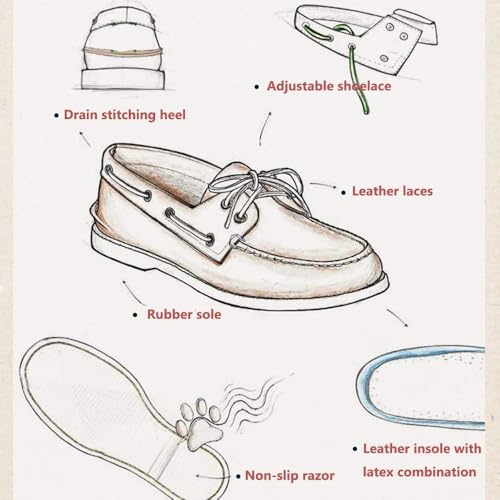 UPIShi Men's Leather Boat Shoe Casual Handsewn Moccasin Toe Comfort Loafers4