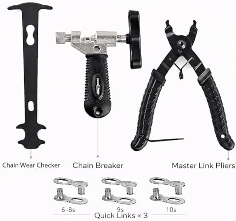 Bike Chain Tool, Bicycle Chain Tool with Master Link Plier Chain Breaker and Chain Wear Checker for Bike Chain link Removal Repair - 1