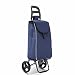 XIANGE100-SHOP Einkaufen im Supermarkt Lebensmittelgeschäft Wagen kleine Wagen Licht Handwagen tragbare Klapprollwagen Auto nach Hause Trolley Anhänger einkaufen Präsentkörbe (Color : Blue)