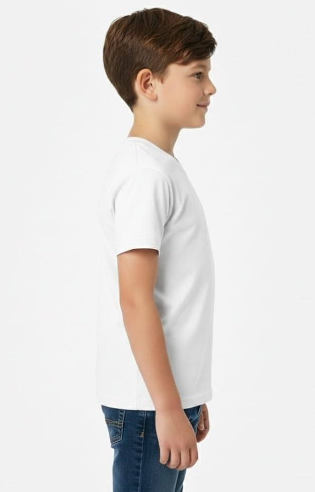 Image of T-Shirt for Boys | Super Colour (White Black Pink Yellow) Super Cotton [100% Pure] Solid Plain Tees