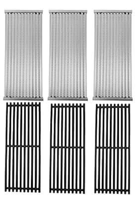 18 7/16" Emitter Plates & Infrared Grill Grates Replacement Parts for G515-4700-W1 G519-A400-W1 & G526-0007-W1 Charbroil Tru-Infrared 463270915, 463246909, 463246910, 463247009, 463247109, 3PCS Set
