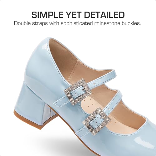 DREAM PAIRS Girls Dress Shoes Mary Jane Double Straps High Heel Easter Wedding Party Church Princess Communion Pumps for Little/Big Kids2