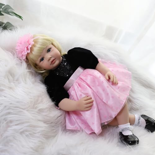 Muñeca Reborn Bebé Niña 24 Pulgadas con Accesorios miniatura 5