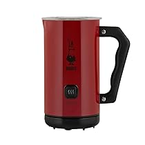 Bialetti Milk Frother Elettrico, Montalatte per Cappuccino, Capacità 150 ml Cappuccino o 300 ml Latte Caldo, Rosso