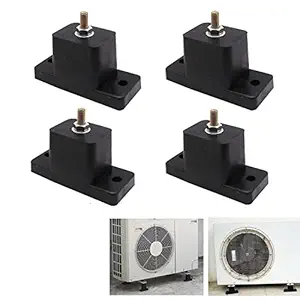 Shop4Ever Tafta 4 Pack Heavy Duty Anti-Vibration Rubber Pads,Anti-Vibration Shock Absorbing Rubber Mounting Bracket for Outdoor Ductless Mini Split Air Conditioner Condensers(Black)