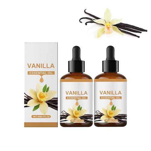 Aceite esencial de vainilla orgánica: aceite esencial de vainilla natural para piel, cuerpo y cabello, aroma dulce y cálido, aceite perfumado de larga duración, ideal para velas, jabones, difusores y