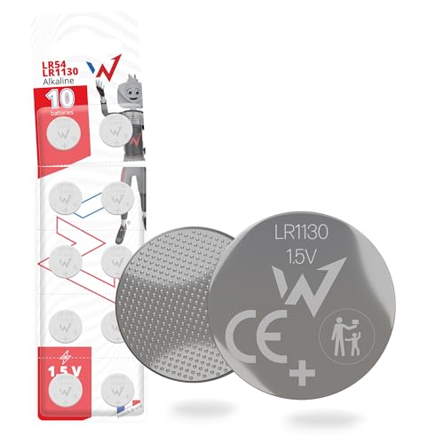 Wonder Full Energy - Lot de 10 LR1130 1.5V Alcalines Piles Boutons – Jusqu’à 970h d’autonomie – Idéal Livres Musicaux Calculatrices, Jouets, Montres, Outils de Mesure