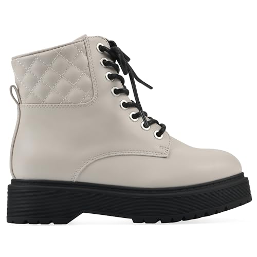 WHITE MOUNTAIN KIDS Girls' Prestan Lace-Up Lug Sole Combat Ankle Bootie3