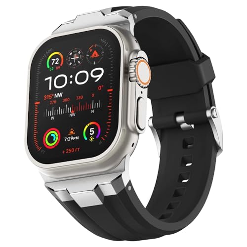 Bracelet silicone durable GUMMMY avec boucles en acier inoxydable 316L pour Apple Watch Ultra