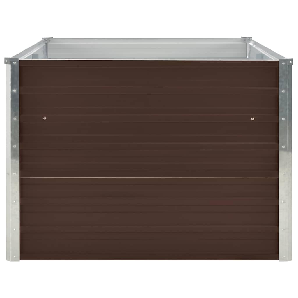 vidaXL Letto di Coltura Rialzato Cura Piante Orto da Balcone Bordo Arrotondato Elegante Fiori Vaso Fioriera 160x80x45 cm in Acciaio Zincato Marrone