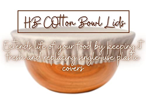 Set Of 5 Organic Bowl Covers Stretchable Reusable Linen Lids Food Storage Cover For Leftovers | 100% Cotton Cloth With Elastic Edging (S,M,L,Xl,Xxl) #TOP3