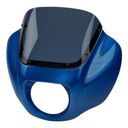 Image of Front Headlight Quarter Fairing Windshield Fit For Harley Softail Low Rider FXLR S FXLRS 2018-2025 Street Bob FXBB FXBBS 2018-2025 Softail Standard FXST 2020-2024 Electric Blue