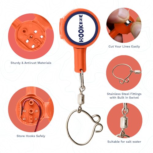 Image of HOOK-EZE Fishing Knot Tying Tool | Protect from Fish Hooks | Tie Fishing Knots Easily | Cool Gadgets for Fishermen | Ice Fly Fishing | Fishing Accessories for Beginner Anglers | Nail Knot Tool