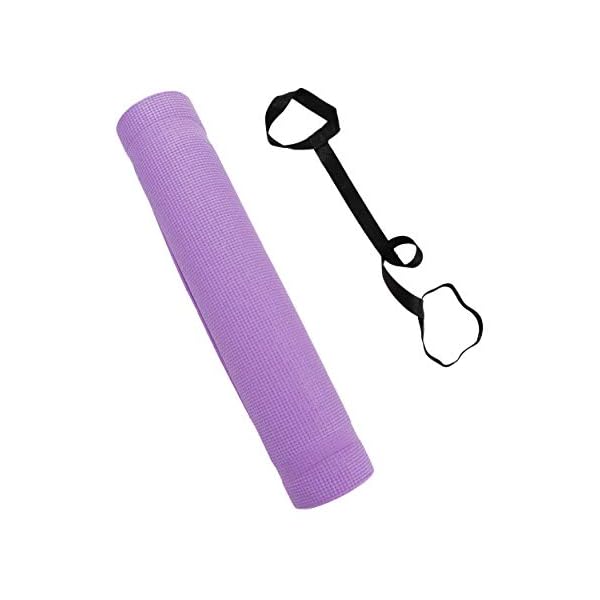 Mind Reader YOGAPVC-PUR All Purpose Extra Thick Yoga Fitness & Exercise Mats with Carrying Strap, High Density Anti-Tear - Image 5