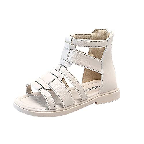 Kids/Children/Little Girls Sandals Open Toe Anti Slip Shoes High Top Outdoor Sandals Summer (Beige, 8.5 Toddler)