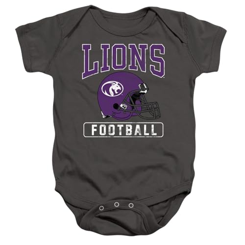 University of North Alabama Official Football Helmet Unisex Infant Snap Suit for Baby,Charcoal, 6 Months