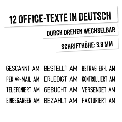 Trodat Printy 4817 timbre à date auto-encreur allemand 12 textes encre noire - 4