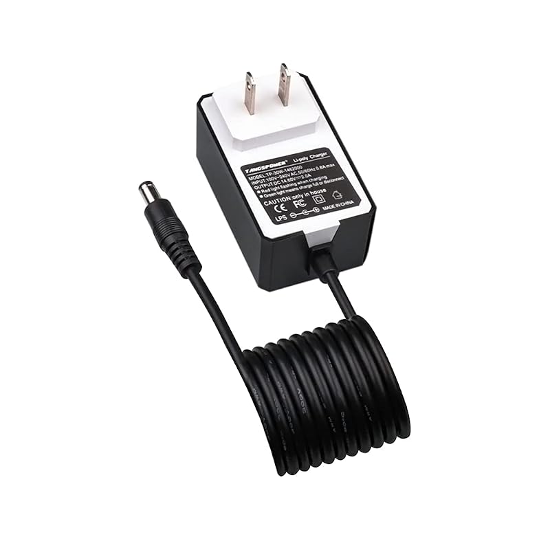 Carregador de Bateria LiFePO4 TANGSPOWER 14,6 V 2 A com Conector DC 5,5 x 2,1 mm