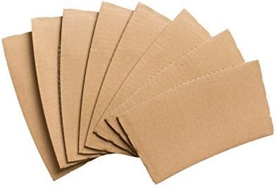 Eskay, Corrugated Paper Hot Cup Sleeve, Cool Touch Corrugated Sleeve, Kraft (Brown) (50)
