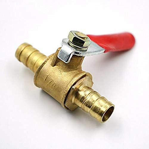 Brass Ball Valve SENRISE 12mm Shut Off Valve Barbed Hose Pipe Joiner Faucet Connector Adapter for Water Gas Oil (Pack of 1)