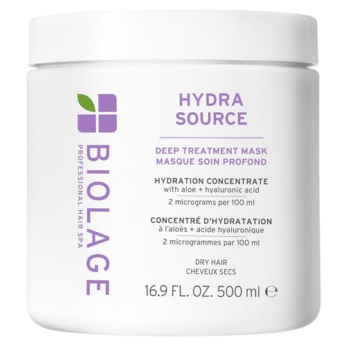 Biolage Hydra Source Deep Treatment Mask - Nourishes & Smooths For Dry Hair Infused with Micro-Filtered Aloe Vera & Fermented Hyaluronic Acid Vegan & Paraben-Free Packaging May Vary