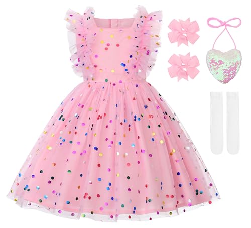 JerrisApparel Flower Girls Tutu Party Dress Dots Princess Dress Birthday Outfit