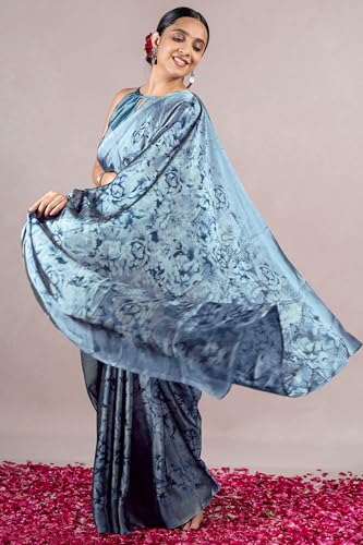 Image of MIRCHI FASHION Saree for Woman Chiffon Floral Printed | Lightweight All-Day Comfortable Women's Sari with Unstitched Blouse Piece (Available in 30 Colors)