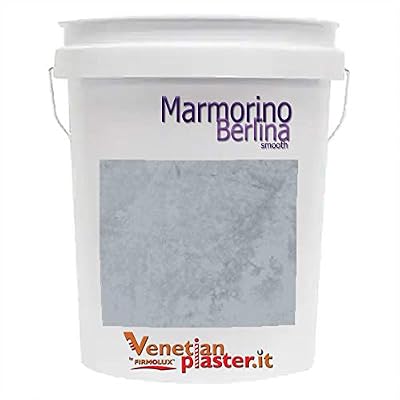 FirmoLux Marmorino Berlina Authentic Venetian Plaster | Smooth Plaster | Made in Italy from Lime & Marble | Gray-Blue Colors (14) | Color: BM2120-50 Silver Spring