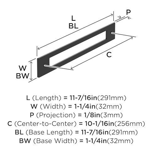 Image of Amerock Medora 10-1 /16 inch Matte Black Backplate